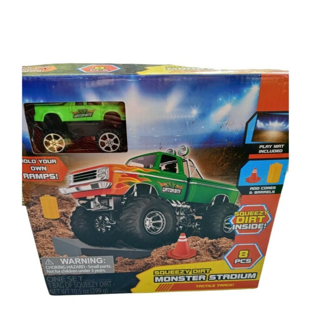 COPY - Gator Bite Squeezy Dirt Monster Stadium 8 Pieces Track play mat truck Ne…